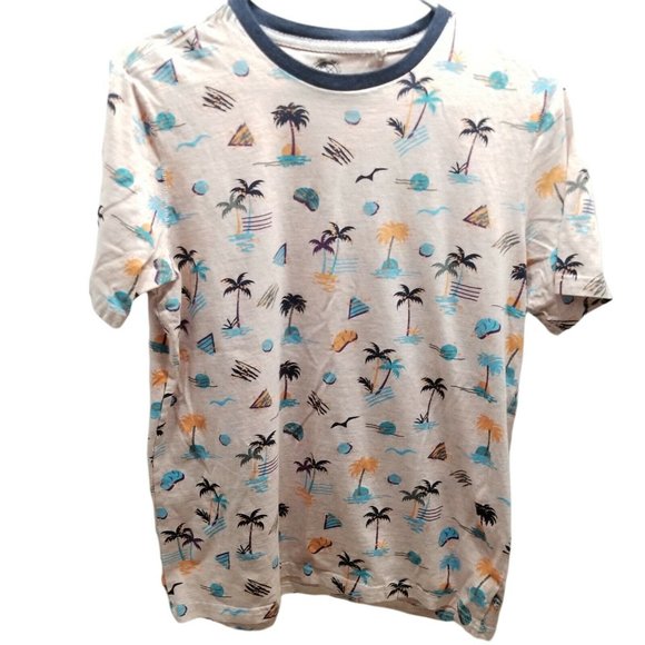 Mens Orange Hawaiian Palm Trees  Shirt Free Planet Size M Short Sleeve … - Picture 4 of 9